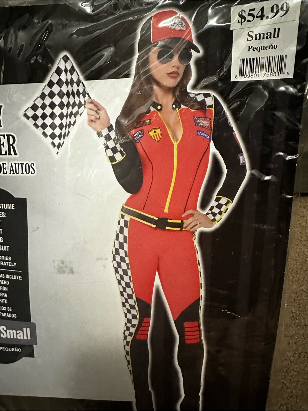 Race car Women’s Costume - Red and Black Racing Suit